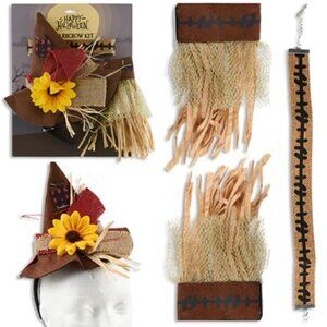 Scarecrow Instant Kit 14+ Halloween Costume Accessory Headband, Choker, Cuffs